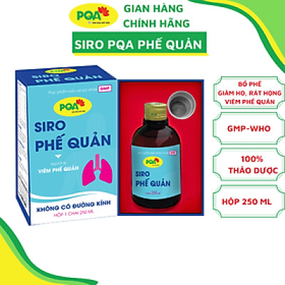 Phế Quản Không Đường Kính PQA Hỗ Trợ Hạn Chế Ho Nhiều, Tăng Tiết Đờm Và Đau Rát Họng Hộp 250ml