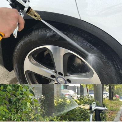  Bộ dây vòi xịt nước rửa xe, tưới cây .tăng áp 3 lần,loại 3m,5m 206236 đầu đồng,cút,nối nhựa đen+ tặng đai