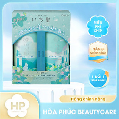 Combo Dầu Gội Và Dầu Xả Kracie Ichikami Dưỡng Tóc Chắc Khoẻ Hương Bạc Hà (480ML)