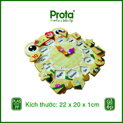 [CHÍNH HÃNG] Đồng hồ gỗ ghép hình Bé trai cao cấp Prota + quà tặng SỐC