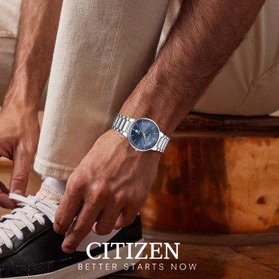 Đồng Hồ Nam Citizen Dây Thép Không Gỉ BI5120-51L - Mặt Xanh