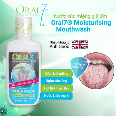 Nước súc miệng giữ ẩm cho người khô miệng, viêm lợi Oral7 Moisturising Mouthwash 250ml