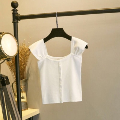 Áo kiểu dệt kim cổ vuông sát nách dáng ôm gợi cảm phong cách trẻ trung cho nữ