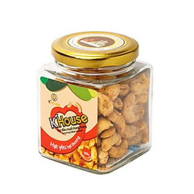 Hạt Điều Rang Muối Hồng Kông KHouse hũ thủy tinh - Hạt điều K