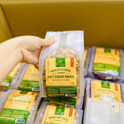 Hạnh Nhân Tươi Chuẩn Nhập Khẩu Mỹ DATE mới liên tục, dùng làm sữa hạt - Thương Hiệu HOLINUT 