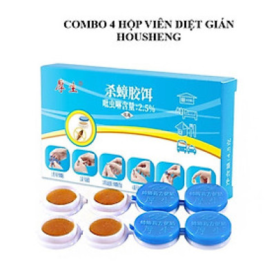 Combo 4 hộp thuốc diệt gián sinh học Housheng, diệt tận gốc tất cả các loại gián, hiệu quả, an toàn.