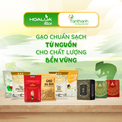 Gạo Hoa Lúa Xanh - Túi 2kg - Tơi xốp, mềm cơm, dẻo ít, thơm nhẹ