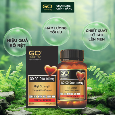 GO CO Q10 160MG 30 VIÊN - Viên uống bổ tim nhập khẩu chính hãng GO Healthy New Zealand