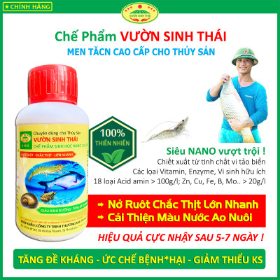 Combo 2 chai Chế phẩm sinh học VƯỜN SINH THÁI nuôi Tôm, Cá, Ếch