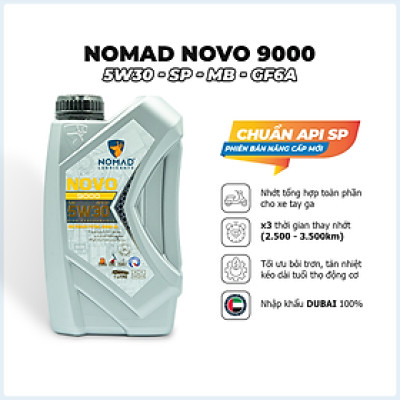 Nhớt Xe Tay Ga Tổng Hợp Toàn Phần NOMAD 1L 5W30-SP Cho AB, SH, Lead, Vision Nhập Khẩu Chính Hãng