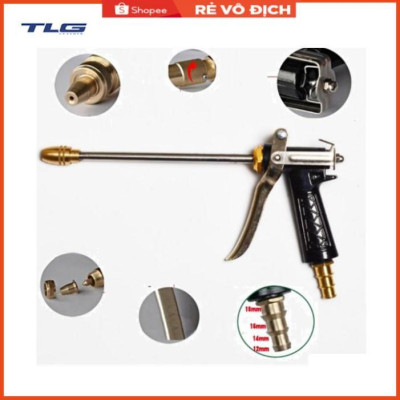 Bộ dây vòi xịt nước rửa xe, tưới cây . tăng áp 3 lần, loại 20m 206318 đầu đồng,cút,nối đen+ tặng đai