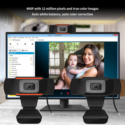 HXSJ A870 USB Webcam 480P Fixed Focus Computer Camera Built-in Sound Absorbing Microphone for   Desktop Computer Laptop