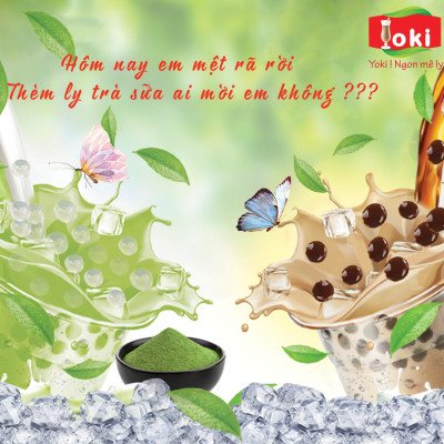 1 set Trà sữa Trân châu đường đen Yoki 50g