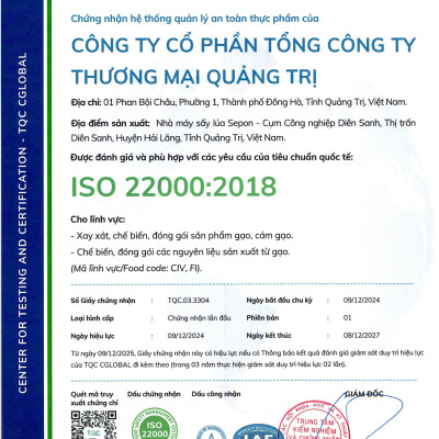 Gạo Quảng Trị VIETGAP) tốt cho NGƯỜI TIỂU ĐƯỜNG, GÚT, BÉO PHÌ TÚI 5 KG