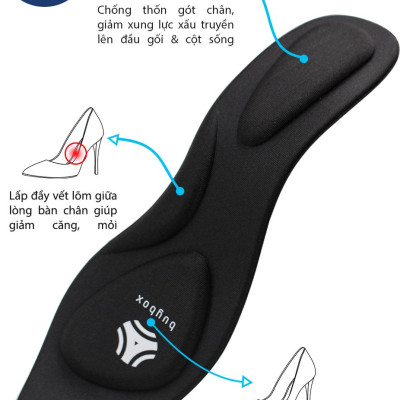 Lót giày cao gót mũi nhọn 4D có gờ chống sốc giảm mỏi gang bàn chân - buybox - BBPK65