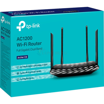 Thiết bị định tuyến mạng không dây TP-Link Router Wifi 5 Full Gigabit MU-MIMO AC1200 Archer C6 - Hàng chính hãng