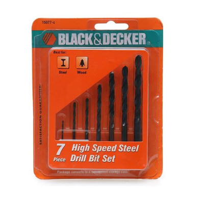 15077G Hộp mũi khoan kim loại 7 chi tiết black&decker