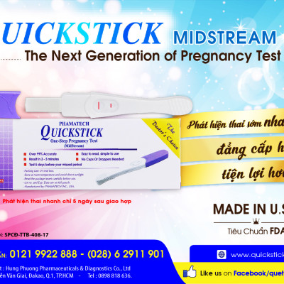 Combo 2 Dụng Cụ Thử Thai Cao Cấp Quickstick Midstream
