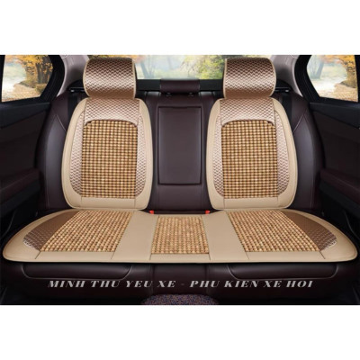 (Full bộ xe 5 chỗ) Lót Ghế Ô Tô hạt gỗ massage cao cấp chất liệu gỗ thoáng mát, thoải mái khi lái xe