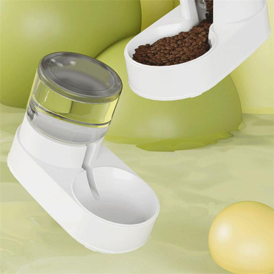 Bát Ăn Và Bình Nước Tự Động Thiết Kế Hình Trụ Cho Chó Mèo - YonaPetshop