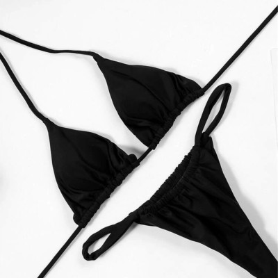 Bikini 2 mảnh bơi lội Đồ đi biển Basics cao cấp nhiều màu đen - cafe sữa