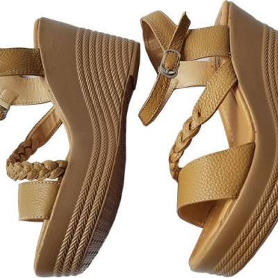 Giày Sandal Nữ Đế Xuồng BIGGBEN Da Bò Thật SDX19