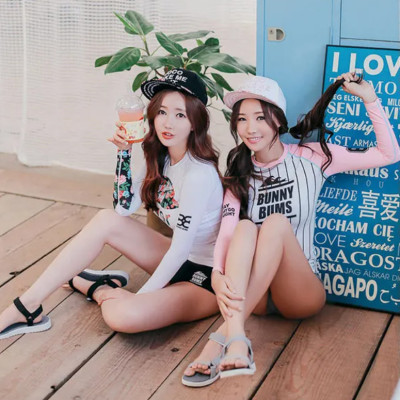 Đồ Bơi Nữ Hai Mảnh Tay Dài Chống Nắng Dễ Thương AT209 MayHomes Đồ Bơi Kiểu Hàn Quốc Ôm Thân, Long Sleeves Women Swimwear Set, UPF 50 Sun Protection