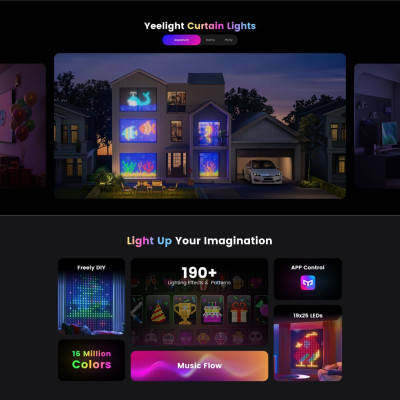Đèn rèm trang trí Yeelight Curtain Light - 16 triệu màu, Đồng bộ nhạc, Nhiều hiệu ứng - Hàng chính hãng