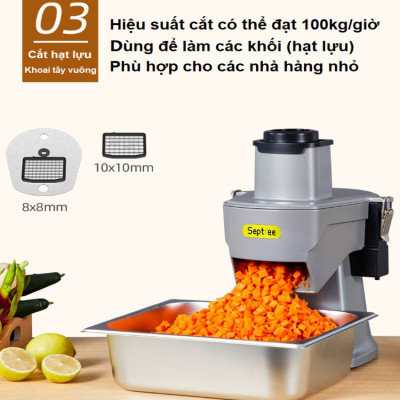 Máy thái rau củ quả đa năng, thái lát, thái sợi, thái hạt lựu. Thương hiệu Mỹ cao cấp Septree GJ807K. Hàng chính hãng