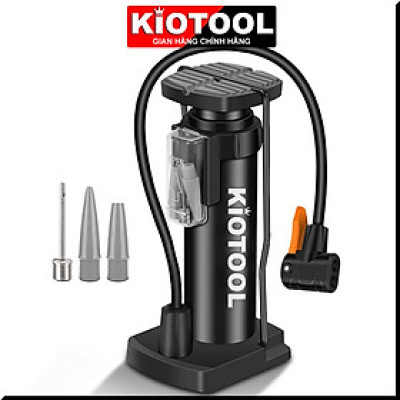 Bơm xe máy xe đạp nhỏ gọn Kiotool đầu van đa năng
