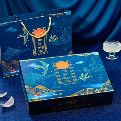 [CHÍNH HÃNG] Yến Sào Hoàng Kim - Hộp Quà Phúc Lộc Sum Vầy (50g Tổ Yến Sạch Loại 1 & 4 Hũ Yến Chưng Đường Phèn) Quà Tặng Gia Đình