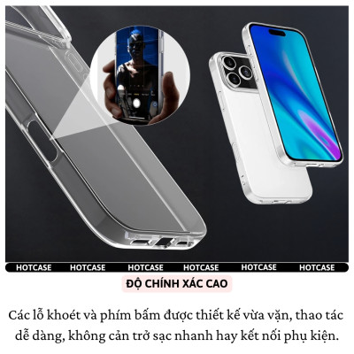 Ốp lưng dẻo silicon trong suốt mỏng 0.6mm cho iPhone 17 Pro Max / 17 Air / iP 17 Pro / 17 hiệu Hotcase Ultra thin - Chống trầy xước, siêu mỏng, độ trong full HD - Hàng nhập khẩu
