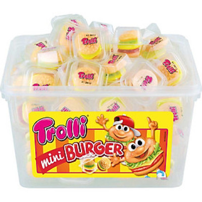 Hộp 60 viên Kẹo dẻo Trolli Mini Burger 600gr (10gr x 60 viên)