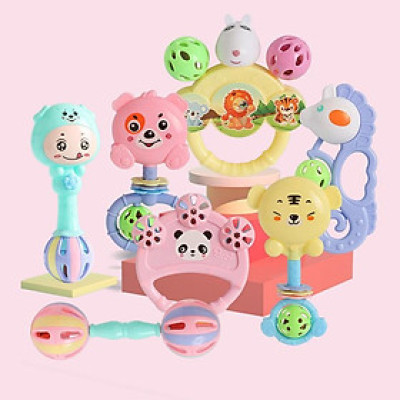 Bộ đồ chơi lục lạc 7 món các nhân vật ngộ nghĩnh, vui nhộn dành cho bé, chất liệu an toàn phù hợp với trẻ nhỏ