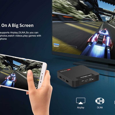 Android tivi box MAGICSEE N5 MAX X4 Ram 4G Android 11, S905X4, wifi 2 băng tần, bluetooth cài sẵn phim HD, truyền hình cáp miễn phí vĩnh viễn - Hàng nhập khẩu