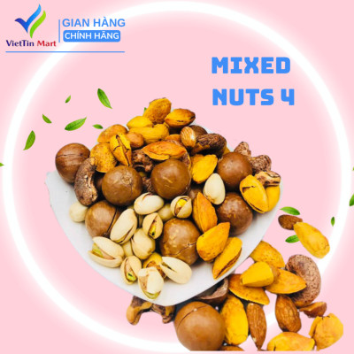 Combo Mix 4 Loại Hạt ( Hạt Dẻ Cười, Hạt Điều, Hạt Macca, Hạnh Nhân Rang Bơ) Viettin Mart 250g/ 500g