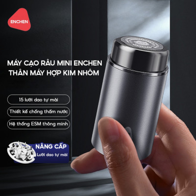 Máy cạo râu mini Enchen Z3 - Lưỡi dao 3 vòng tự mài, chống kẹt râu, pin dùng đến 3 tháng - Hàng chính hãng