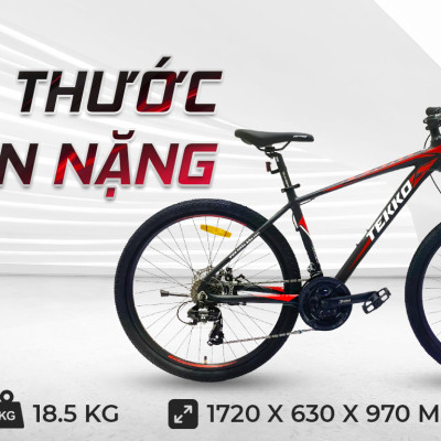 Xe đạp thể thao Tekko S100 Khung nhôm cao cấp, cỡ 26 inch Phù hơp với người cao từ 1m45 trở lên