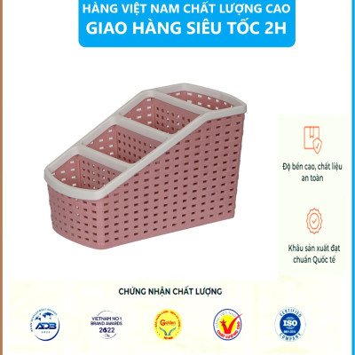Khay Nhựa Tiện Ích 4 Ngăn Việt Nhật Để Bàn Đựng Bút Vật Dụng Đa Năng Cao Cấp - Hàng Việt Nam ( Giao màu ngẫu nhiên)