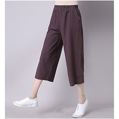 Quần lửng ống rộng nữ Nesa Shop, chất liệu Đũi nhập loại 1, vải mát, mềm mịn, freesize dưới 55kg