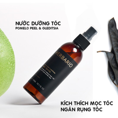 Combo Nước xịt dưỡng tóc vỏ bưởi & Bồ kết Herbario 100ml + Serum mọc tóc vỏ bưởi & Bồ kết Herbario 30ml