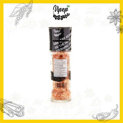 Muối Hồng Himalaya Nguyên Hạt Cối Xay Vipep Hũ Thủy Tinh 120g