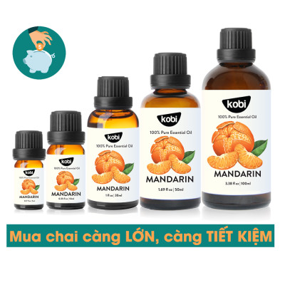 Tinh Dầu Vỏ Quýt Kobi Xông Hương, Giảm Stress, Khử Mùi, Giúp Bạn Thư Giãn Tạo Hứng Khởi (30ml)