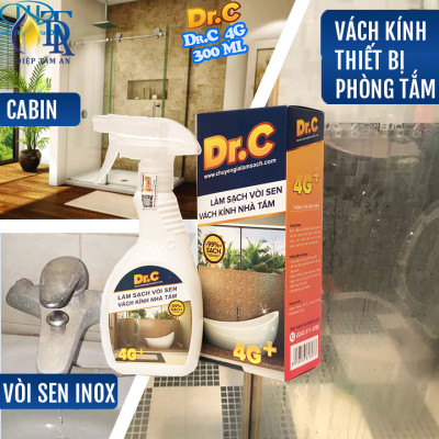 Combo Nước Lau Bếp Đa Năng,Tẩy Xoong Nồi Siêu Sạch+Tẩy Cặn Canxi Nhà Tắm,Tẩy Vách Kính Vòi Sen Inox,Tẩy Ố Vàng Nhà Vệ Sinh 4G Dr.C