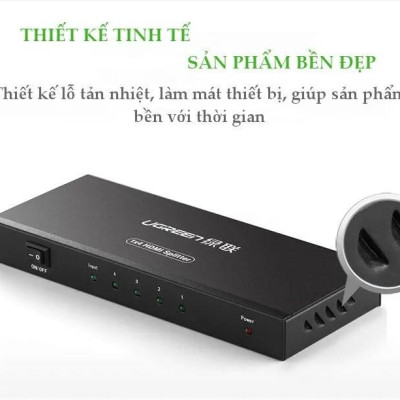 Ugreen UG4020240202TK Màu Đen Bộ chia HDMI 1 ra 4 hỗ trợ phân giải FULL HD - HÀNG CHÍNH HÃNG