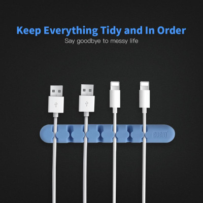 BUBM  Desktop Multipurpose Cable Manager Cable Organizer Wire Holder for Charging Cord with Adhesive Tape for Office and