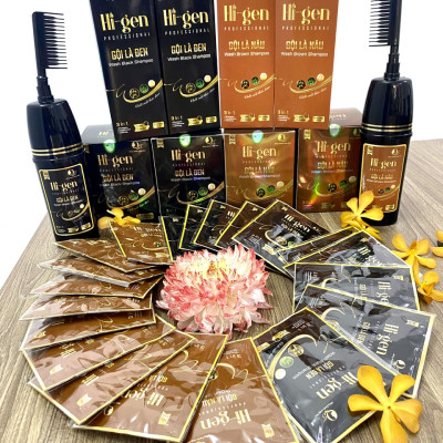 Dầu gội phủ bạc , Gội là Nâu Higen chai lược 250ml