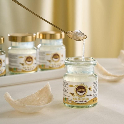 Hộp Quà Yến Sào Lộc Kim Thịnh Vượng Hoàng Kim (Set 50g Tinh Chế Sợi Thượng Hạng & 4 Hũ Yến Chưng) Quà Tặng Đối Tác