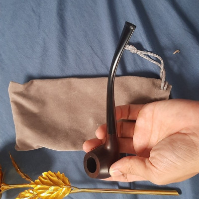 Tẩu thuốc gỗ đàn hương cao cấp kiều dài sang trọng ( tặng kèm 1 đế nhựa đựng tẩu và túi vải )