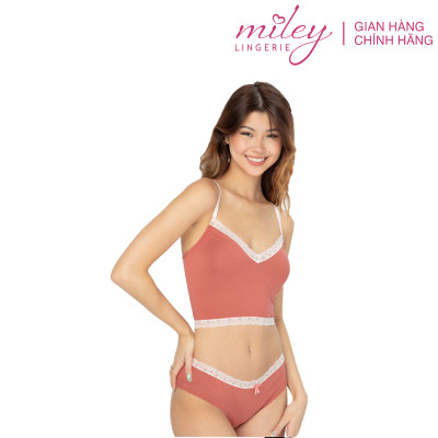 Bộ Đồ Lót Nữ Cotton Lụa Phối Ren Miley Lingerie BRC0513_FCP0511